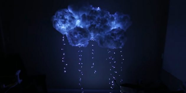 Как сделать светильник из ваты в виде облака